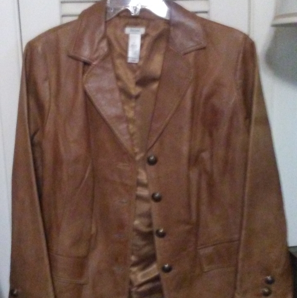 Brown Leather Jacket - Picture 3 of 3